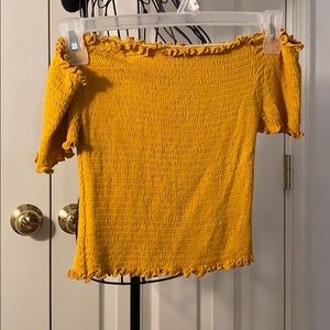 Yellow off-shoulder top